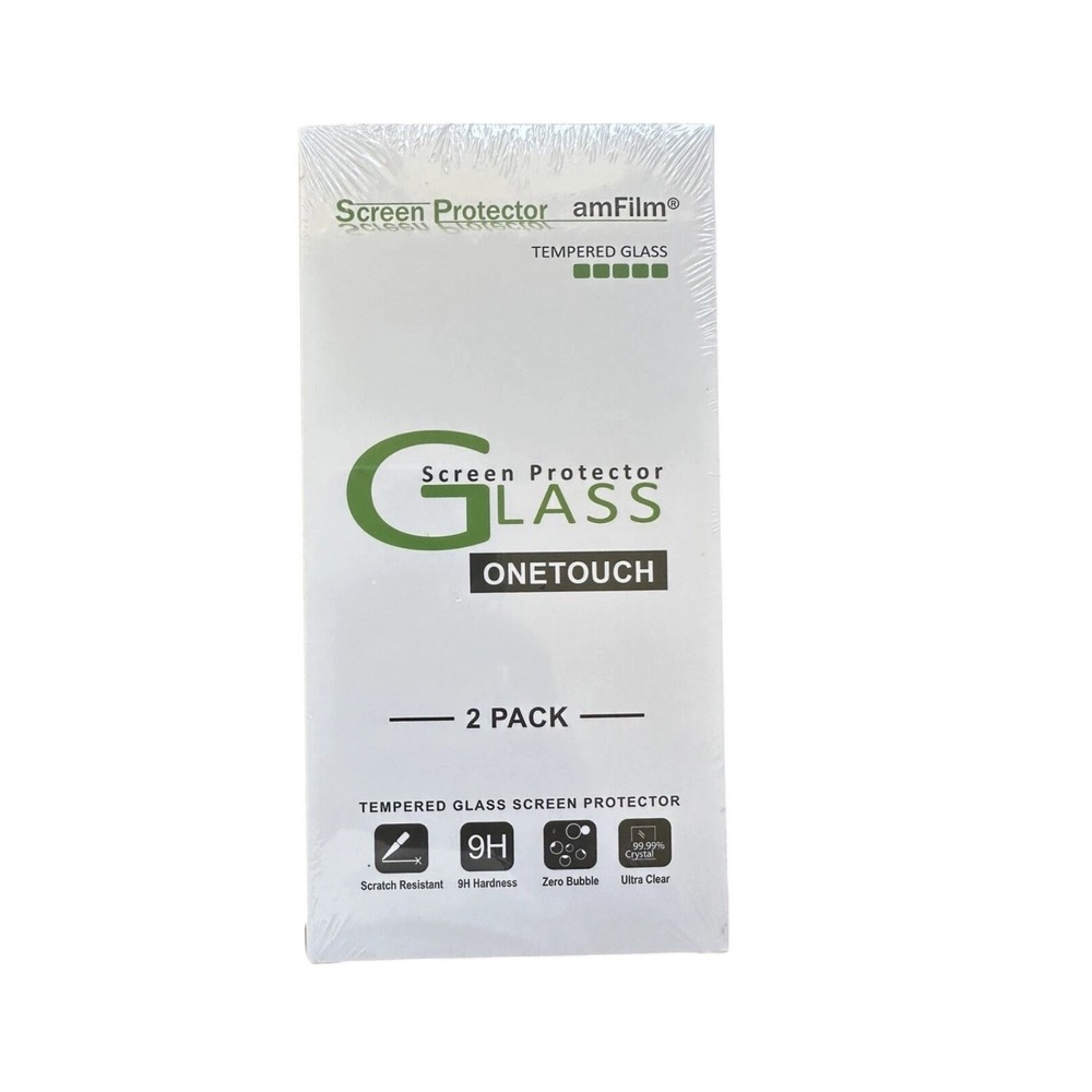 amFilm OneTouch iPhone 14 Tempered Glass‎ Screen Protector 2 Pack Clear